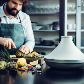 Naczynie tagine Emile Henry Delight 4l czarno-białe indukcja - 9