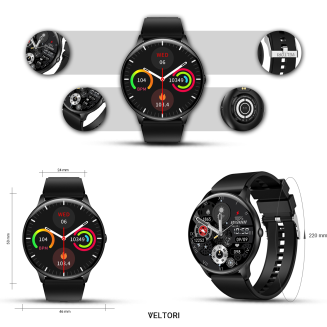 Smartwatch VELTORI VT160-1 Czarny Pasek Silikonowy - 9