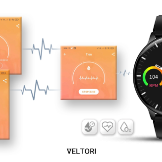 Smartwatch VELTORI VT160-1 Czarny Pasek Silikonowy - 10