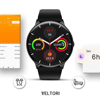 Smartwatch VELTORI VT160-1 Czarny Pasek Silikonowy - 12