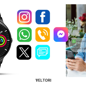 Smartwatch VELTORI VT160-1 Czarny Pasek Silikonowy - 13