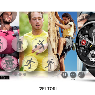Smartwatch VELTORI VT160-1 Czarny Pasek Silikonowy - 15