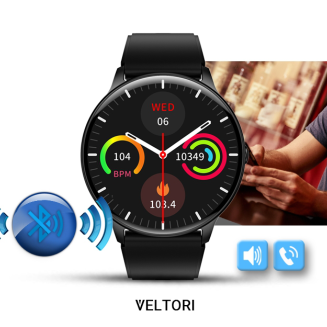 Smartwatch VELTORI VT160-1 Czarny Pasek Silikonowy - 18