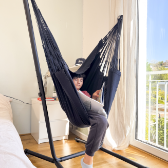  La Siesta Fiji Organic Onyx Comfort Hammock Chair with Stand - 4