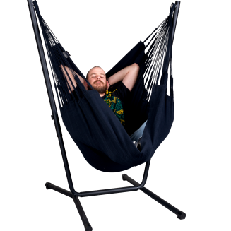  La Siesta Fiji Organic Onyx Comfort Hammock Chair with Stand - 2