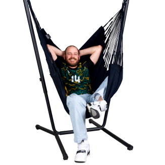 La Siesta Fiji Organic Onyx Comfort Hammock Chair with Stand - 3