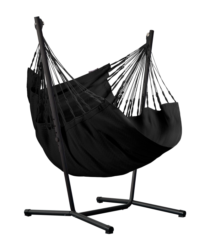 Fotel hamakowy ze stojakiem La Siesta Fiji Organic Onyx Comfort