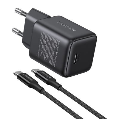 Ładowarka sieciowa Ugreen X513 GaN USB-C +KAB USB-C 1M (czarna)