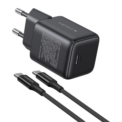 Ugreen X513 GaN USB-C +KAB USB-C 1M Wall Charger (Black)