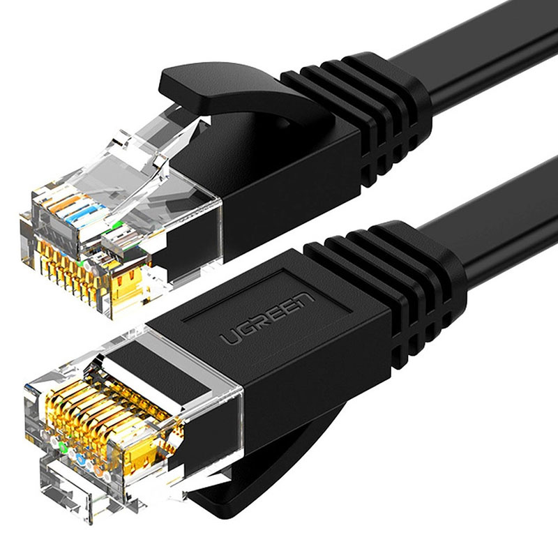 Płaski kabel sieciowy UGREEN  NW102 Ethernet RJ45, Cat.6, UTP, 3m (czarny)