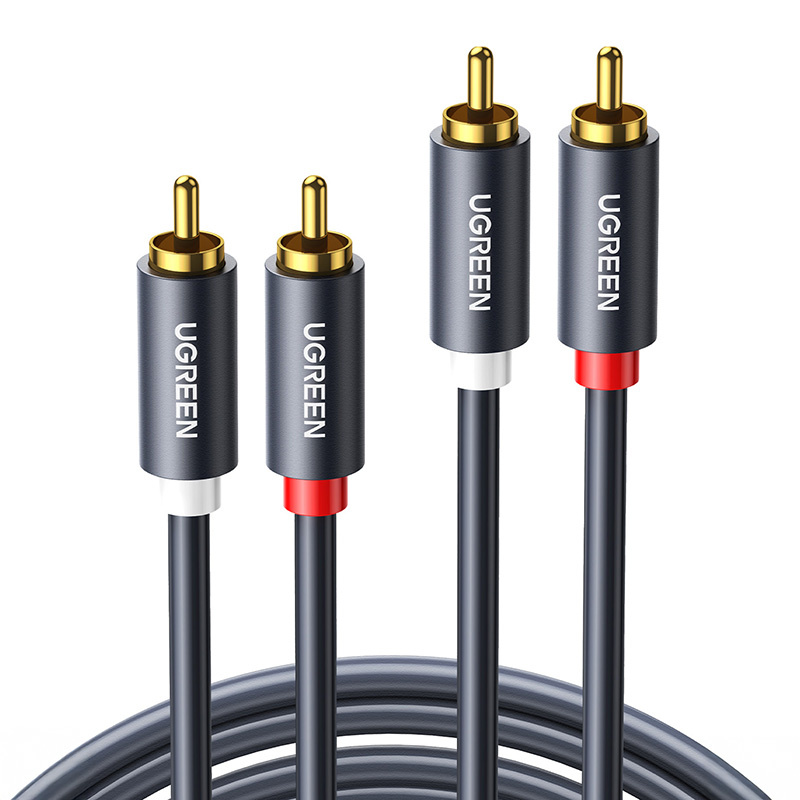 Przewód 2x RCA (Cinch) do 2x RCA (Cinch) UGREEN AV104 2m (czarny)