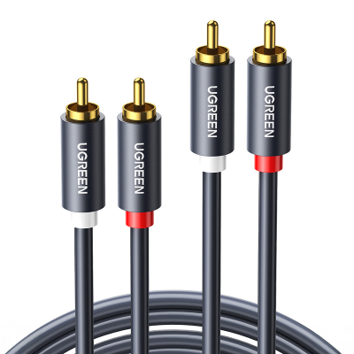 Przewód 2x RCA (Cinch) do 2x RCA (Cinch) UGREEN AV104 2m (czarny)