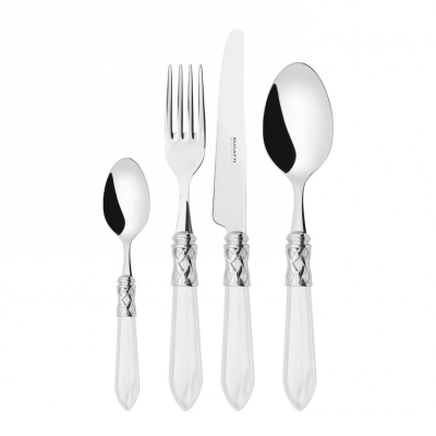 Zestaw sztućców obiadowych Casa Bugatti Aladdin White/Steel 24 szt.