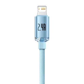 Kabel USB do iP Baseus Crystal Shine, 2.4A, 1.2m (niebieski) - 2