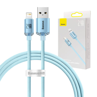 Kabel USB do iP Baseus Crystal Shine, 2.4A, 1.2m (niebieski) - 9