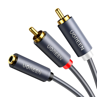  UGREEN AV102 Cable 2x RCA (Cinch) jack 3.5 mm 1m (black)