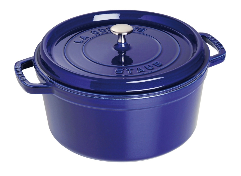  Staub round cast iron pot - 5.2 ltr, blue