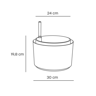 Donica samo-nawadniająca okrągła Urbalive Berberis jasnoszary 30 cm - 5