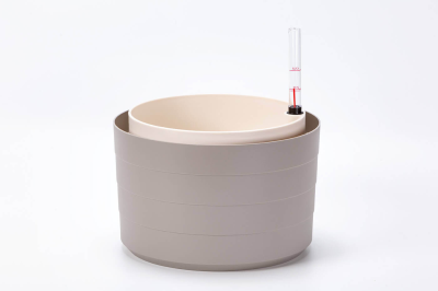 PLASTIA BERBERIS Donica samonawadniająca okrągła 30 cm jasnoszary