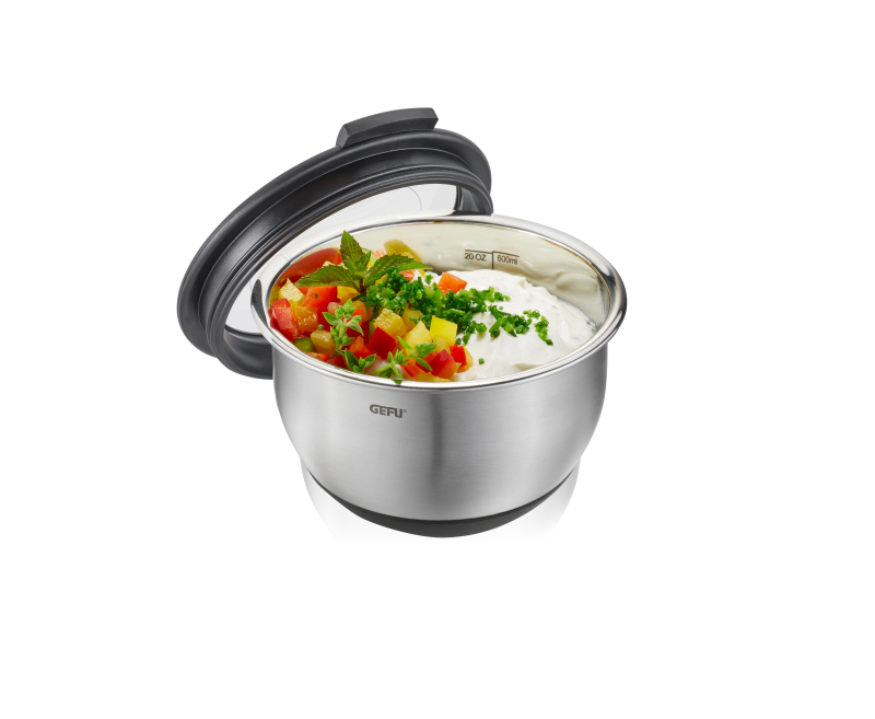 Gefu Muovo steel kitchen bowl with cover, 12 cm