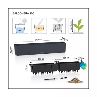 Donica Lechuza Balconera Stone 80 | 100 piaskowy beż - 4