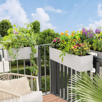 Donica Lechuza Balconera Stone 80 | 100 piaskowy beż - 7