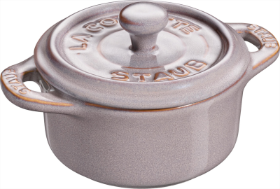 Staub Mini Cocotte Okrągły - 200 ml, Antyczny szary | CENA BLACK WEEKS