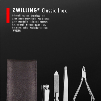 Zestaw do manicure Zwilling Classic Inox czarne skórzane etui 4 elementy - 2