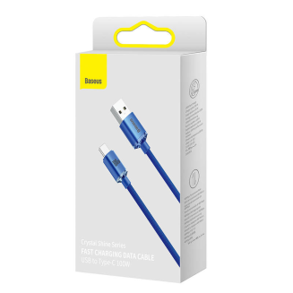 Kabel USB do USB-C Baseus Crystal Shine, 100W, 2m (niebieski) - 6
