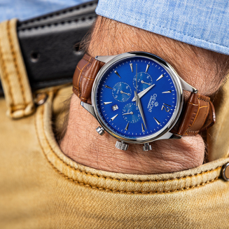 Zegarek Męski Giewont Chronograph Sapphire Brązowo Niebieski GW6310-A5 - 3