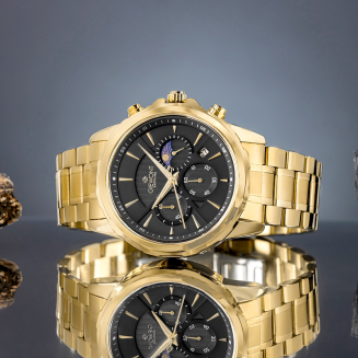 Zegarek Męski Giewont Chronograph Sapphire Złoto Czarny GW9460-B4 - 5