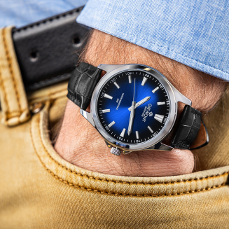 Zegarek Męski Giewont Elegance Sapphire Czarno Niebieski GW5160-A6 - 3