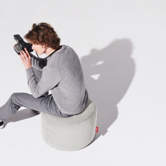 Pufa Fatboy Point Canvas Cool Grey ⌀50x35 cm - 4