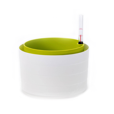 Donica samo-nawadniająca okrągła Urbalive Berberis biały 30 cm