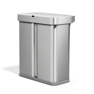 Kosz Simplehuman Sensor z czujnikiem ruchu i głosu 34 + 24 l stalowy - 2