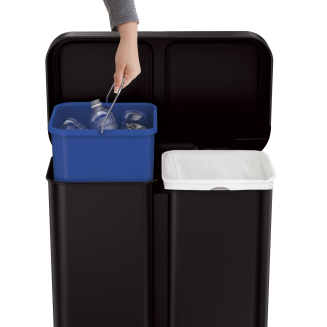 Kosz dwukomorowy Simplehuman Sensor z czujnikiem ruchu i głosu 58l czarny - 4