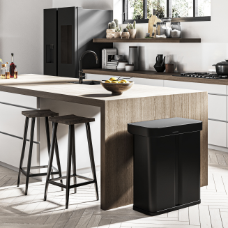 Kosz dwukomorowy Simplehuman Sensor z czujnikiem ruchu i głosu 58l czarny - 2