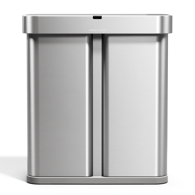 Kosz Simplehuman Sensor z czujnikiem ruchu i głosu 34 + 24 l stalowy