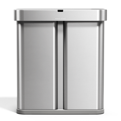 Kosz Simplehuman Sensor z czujnikiem ruchu i głosu 34 + 24 l stalowy