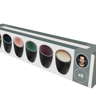 Zestaw 6 filiżanek do espresso Bitz Galaxy Black Mix 90 ml - 6