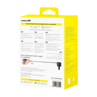 Ładowarka samochodowa Baseus Enjoyment Max z kablami USB-C+Lightning 60W Czarny - 5