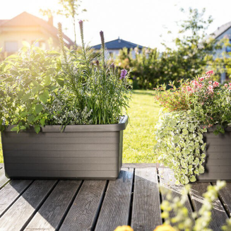 Donica samo-nawadniająca Urbalive Berberis Duo szary 78x39 cm - 3