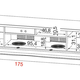 Stolik RTV Munari Modena 175x50x41cm 4 kolory - 12