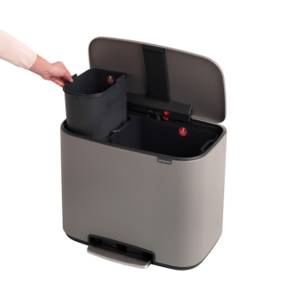 Kosz na śmieci Brabantia Bo Mineral 23+11l szary - 3