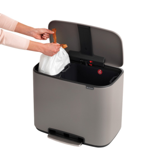 Kosz na śmieci Brabantia Bo Mineral 23+11l szary - 4