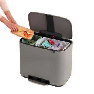 Kosz na śmieci Brabantia Bo Mineral 23+11l szary - 5