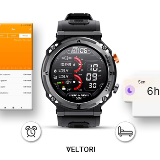 Smartwatch VELTORI VT130-1 Czarny Pasek Silikonowy - 16