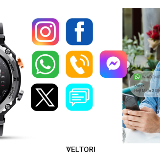 Smartwatch VELTORI VT130-1 Czarny Pasek Silikonowy - 17