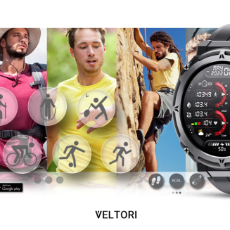 Smartwatch VELTORI VT130-1 Czarny Pasek Silikonowy - 18
