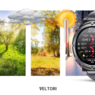 Smartwatch VELTORI VT130-1 Czarny Pasek Silikonowy - 22